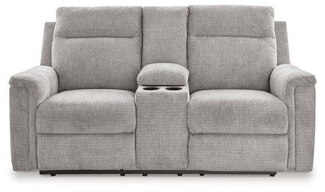 Barnsana Ash Power Reclining Loveseat with Console from Ashley - Luna Furniture