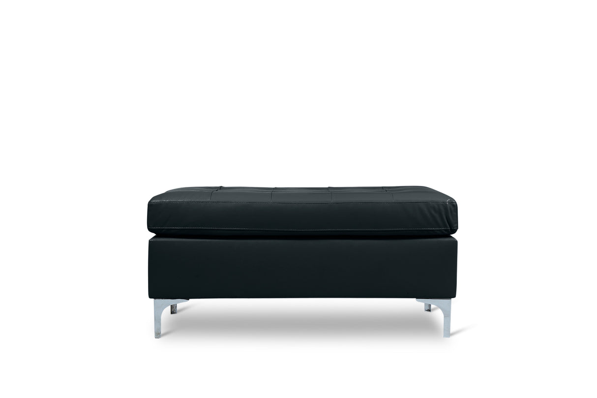 Barrington New Black Ottoman from Homelegance - Luna Furniture