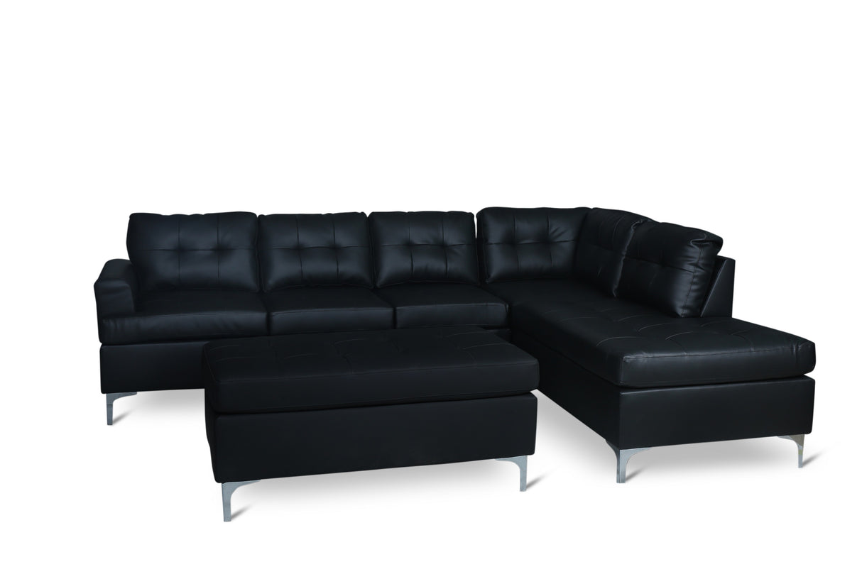 Barrington New Black Ottoman from Homelegance - Luna Furniture