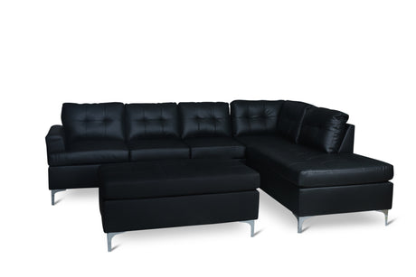Barrington New Black Ottoman from Homelegance - Luna Furniture