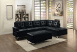 Barrington New Black Ottoman from Homelegance - Luna Furniture