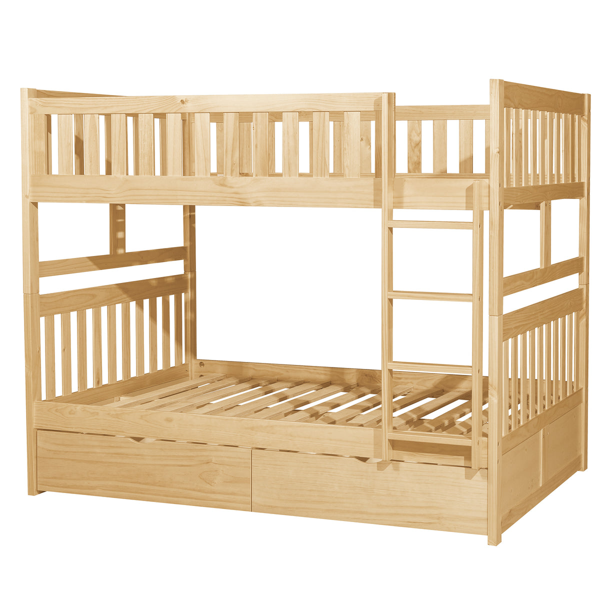 Bartly Pine Full/Full Bunk Bed with Storage Boxes from Homelegance - Luna Furniture