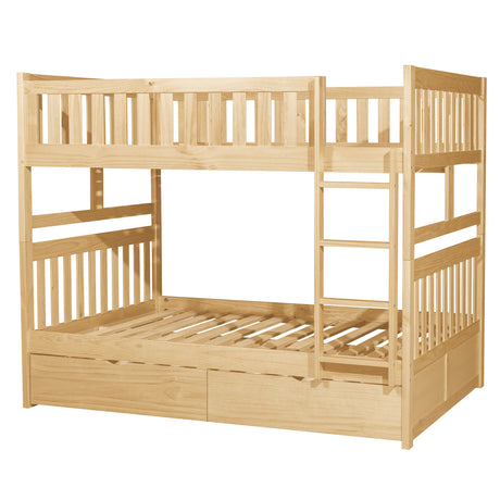 Bartly Pine Full/Full Bunk Bed with Storage Boxes from Homelegance - Luna Furniture