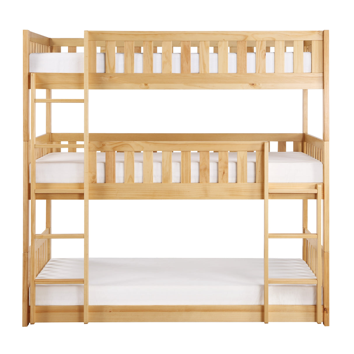 Bartly Pine Triple Bunk Bed from Homelegance - Luna Furniture