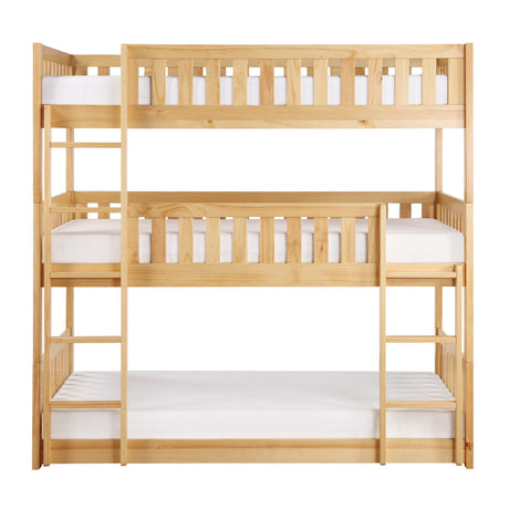 Bartly Pine Triple Bunk Bed from Homelegance - Luna Furniture