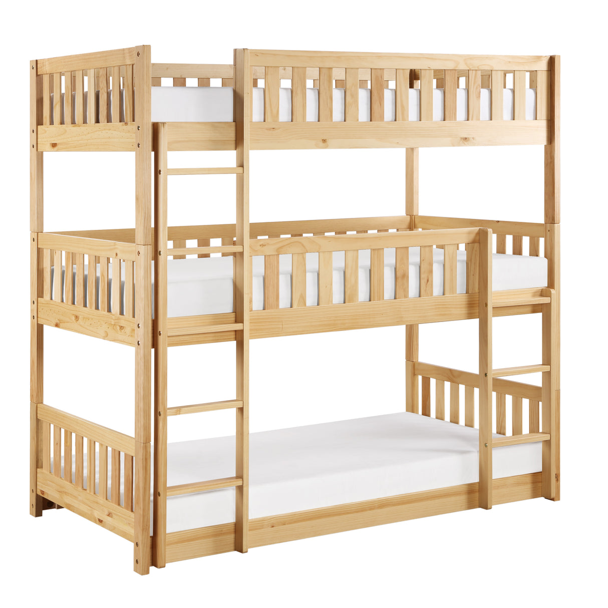 Bartly Pine Triple Bunk Bed from Homelegance - Luna Furniture