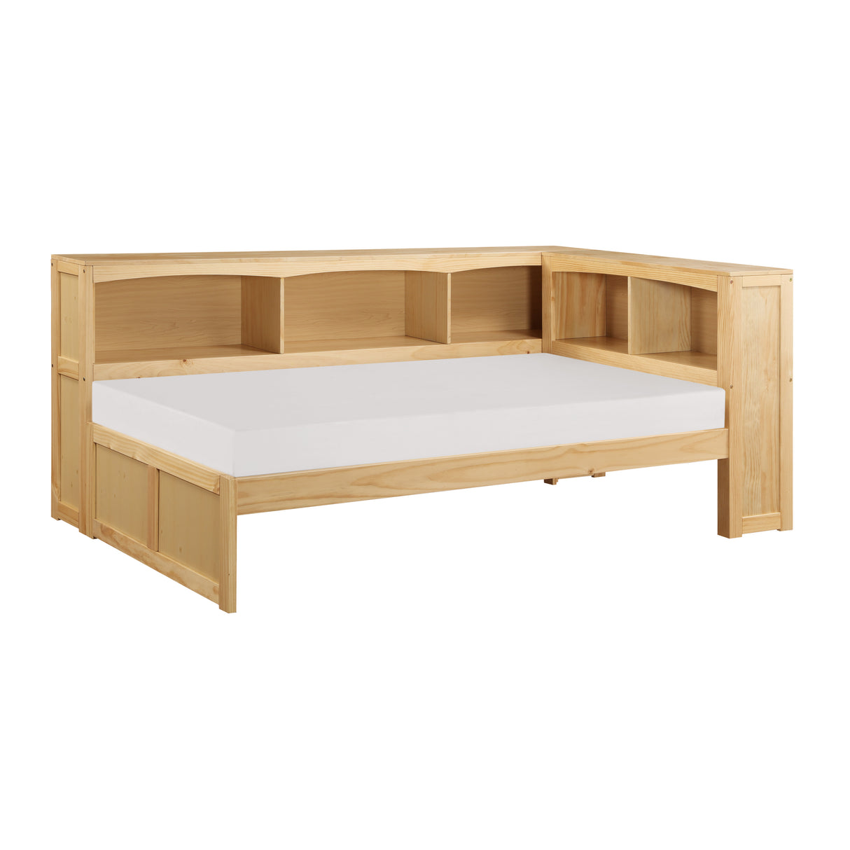 Bartly Pine Twin Bookcase Corner Bed from Homelegance - Luna Furniture