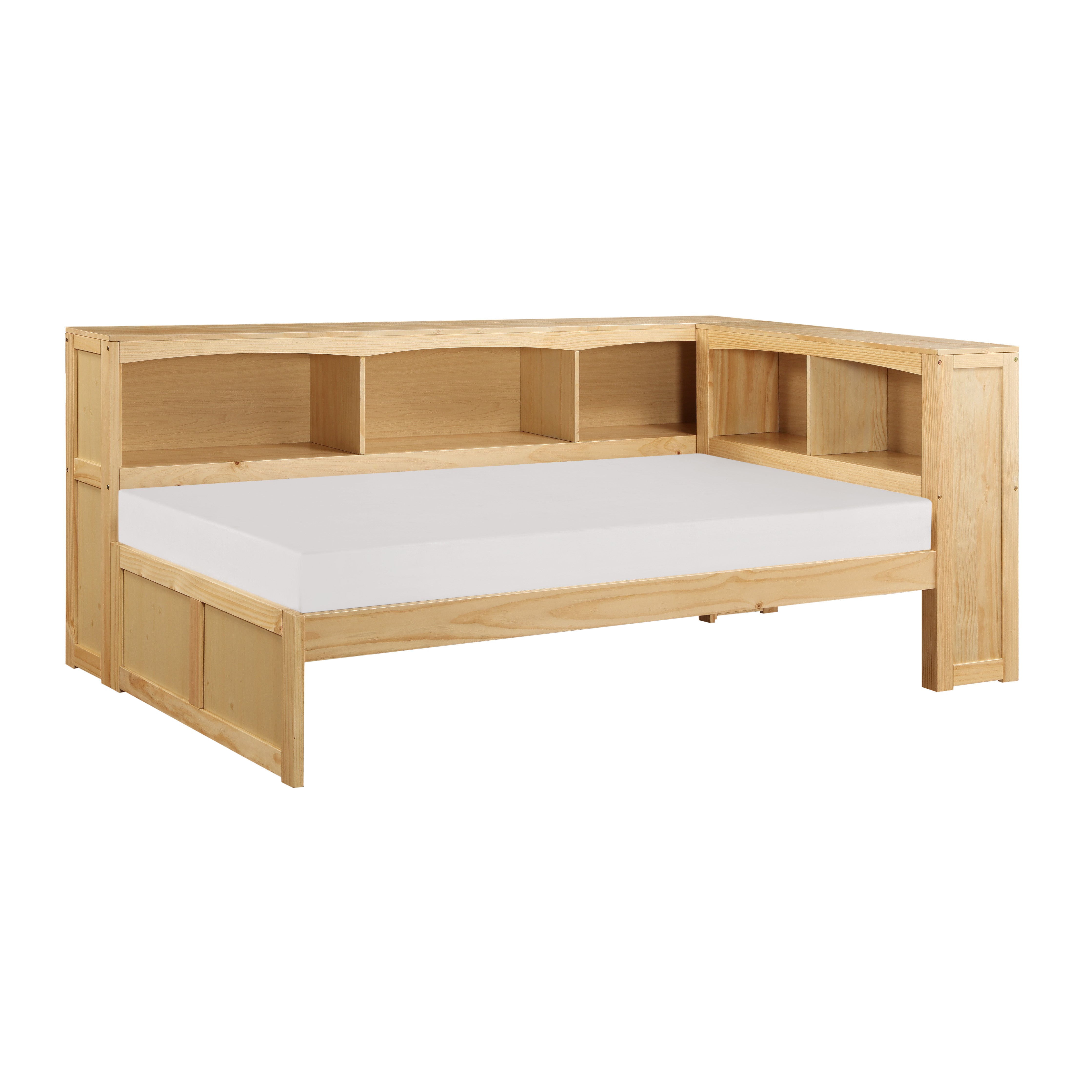 Bartly Pine Twin Bookcase Corner Bed from Homelegance - Luna Furniture