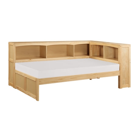 Bartly Pine Twin Bookcase Corner Bed from Homelegance - Luna Furniture