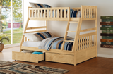 Bartly Pine Twin/Full Bunk Bed with Storage Boxes from Homelegance - Luna Furniture