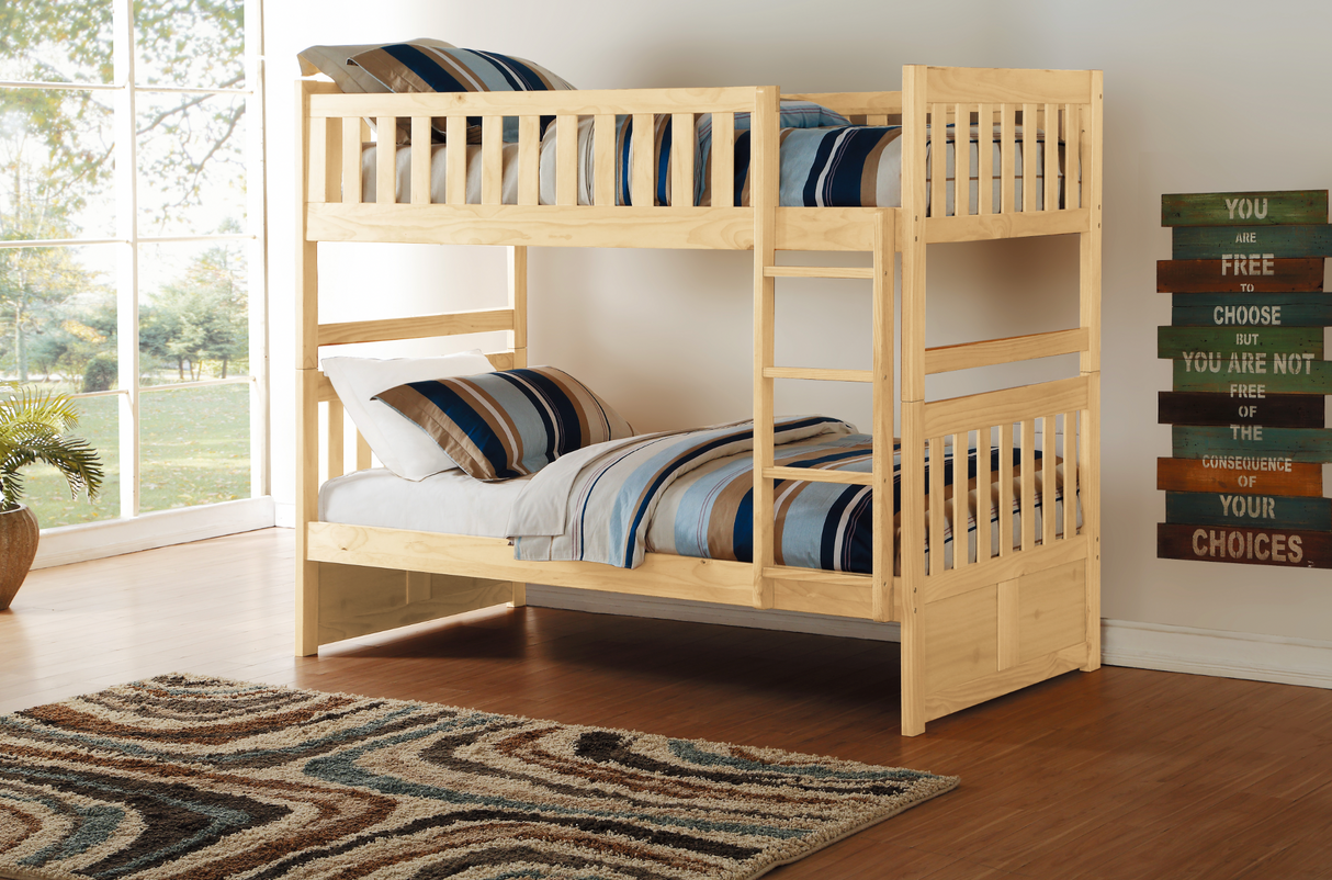 Bartly Pine Twin/Twin Bunk Bed from Homelegance - Luna Furniture