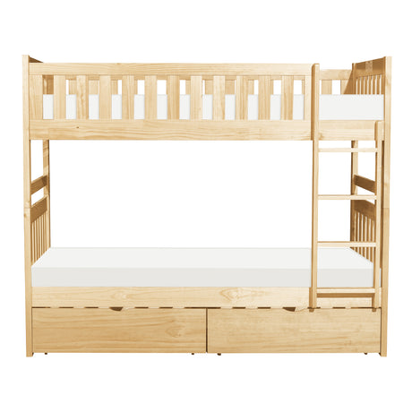 Bartly Pine Twin/Twin Bunk Bed with Storage Boxes from Homelegance - Luna Furniture