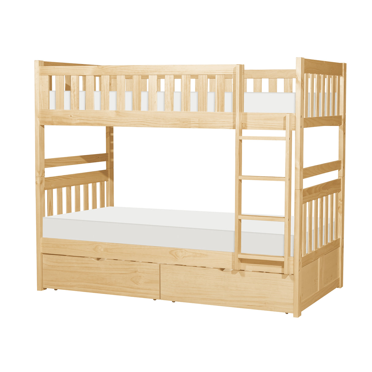 Bartly Pine Twin/Twin Bunk Bed with Storage Boxes from Homelegance - Luna Furniture