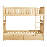 Bartly Pine Twin/Twin Bunk Bed with Storage Boxes from Homelegance - Luna Furniture