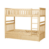 Bartly Pine Twin/Twin Bunk Bed with Storage Boxes from Homelegance - Luna Furniture