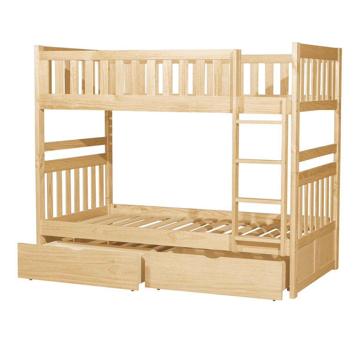 Bartly Pine Twin/Twin Bunk Bed with Storage Boxes from Homelegance - Luna Furniture