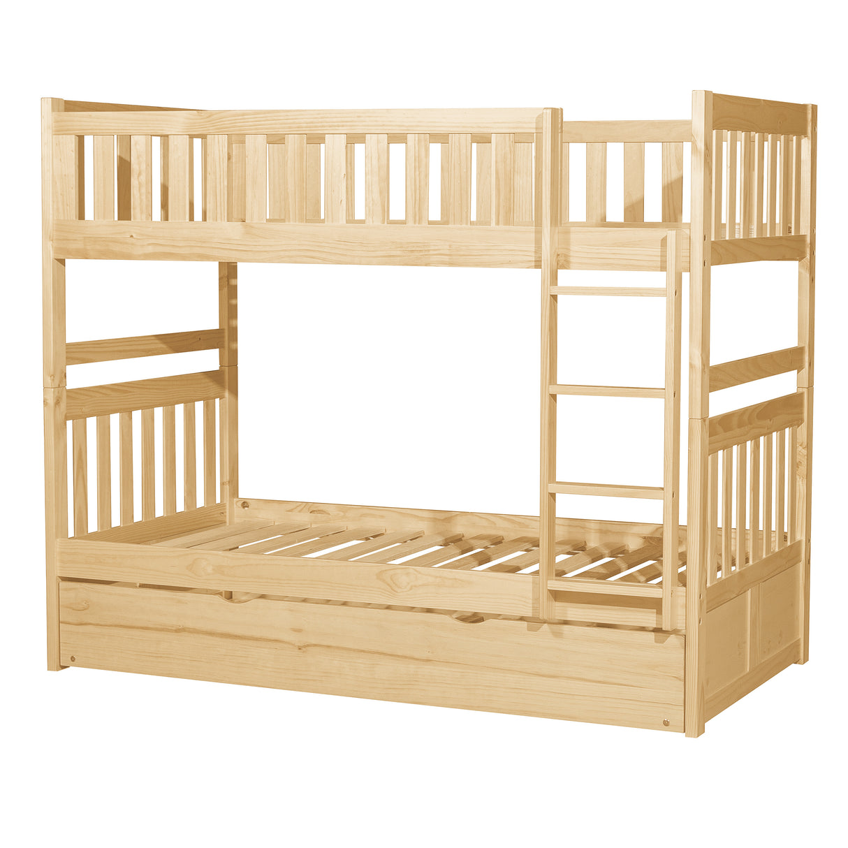 Bartly Pine Twin/Twin Bunk Bed with Twin Trundle from Homelegance - Luna Furniture