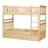 Bartly Pine Twin/Twin Bunk Bed with Twin Trundle from Homelegance - Luna Furniture