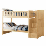 Bartly Pine Twin/Twin Step Bunk Bed with Storage Boxes from Homelegance - Luna Furniture