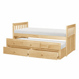 Bartly Pine Twin/Twin Trundle Bed from Homelegance - Luna Furniture