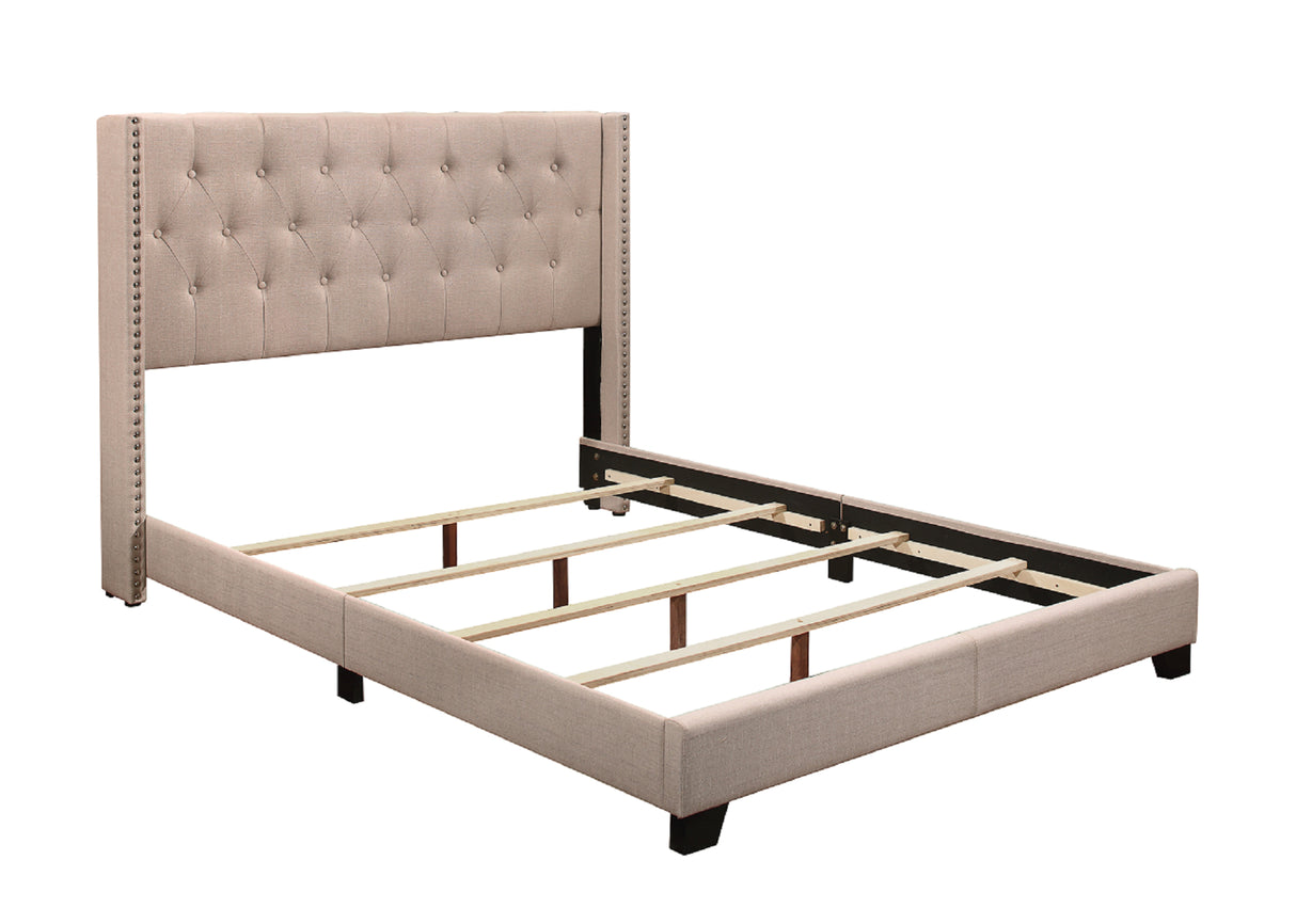 Barzini Beige King Upholstered Bed from Homelegance - Luna Furniture