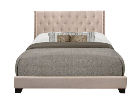 Barzini Beige Queen Upholstered Bed from Homelegance - Luna Furniture