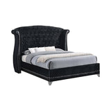 Barzini Black California King Tufted Upholstered Bed from Coaster - Luna Furniture