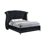Barzini Black Eastern King Tufted Upholstered Bed from Coaster - Luna Furniture