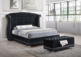 Barzini Black Eastern King Tufted Upholstered Bed from Coaster - Luna Furniture