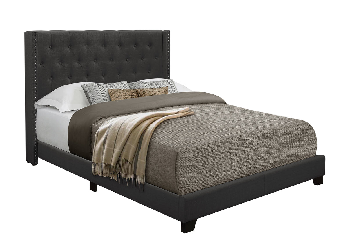 Barzini Dark Gray Full Upholstered Bed from Homelegance - Luna Furniture