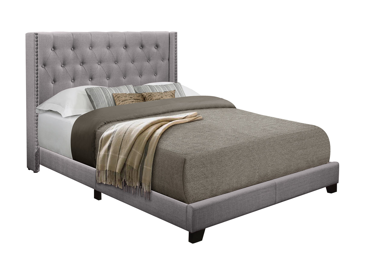 Barzini Gray Full Upholstered Bed from Homelegance - Luna Furniture