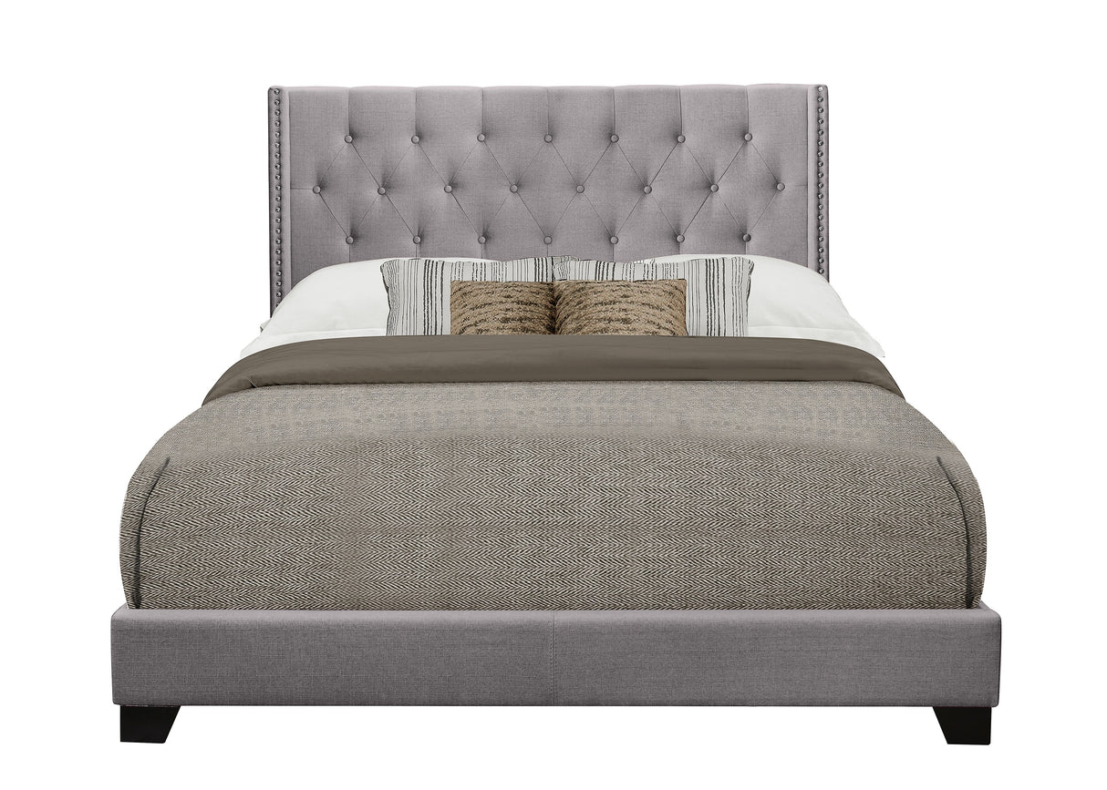 Barzini Gray King Upholstered Bed from Homelegance - Luna Furniture