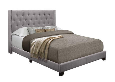 Barzini Gray King Upholstered Bed from Homelegance - Luna Furniture