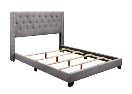 Barzini Gray Queen Upholstered Bed from Homelegance - Luna Furniture