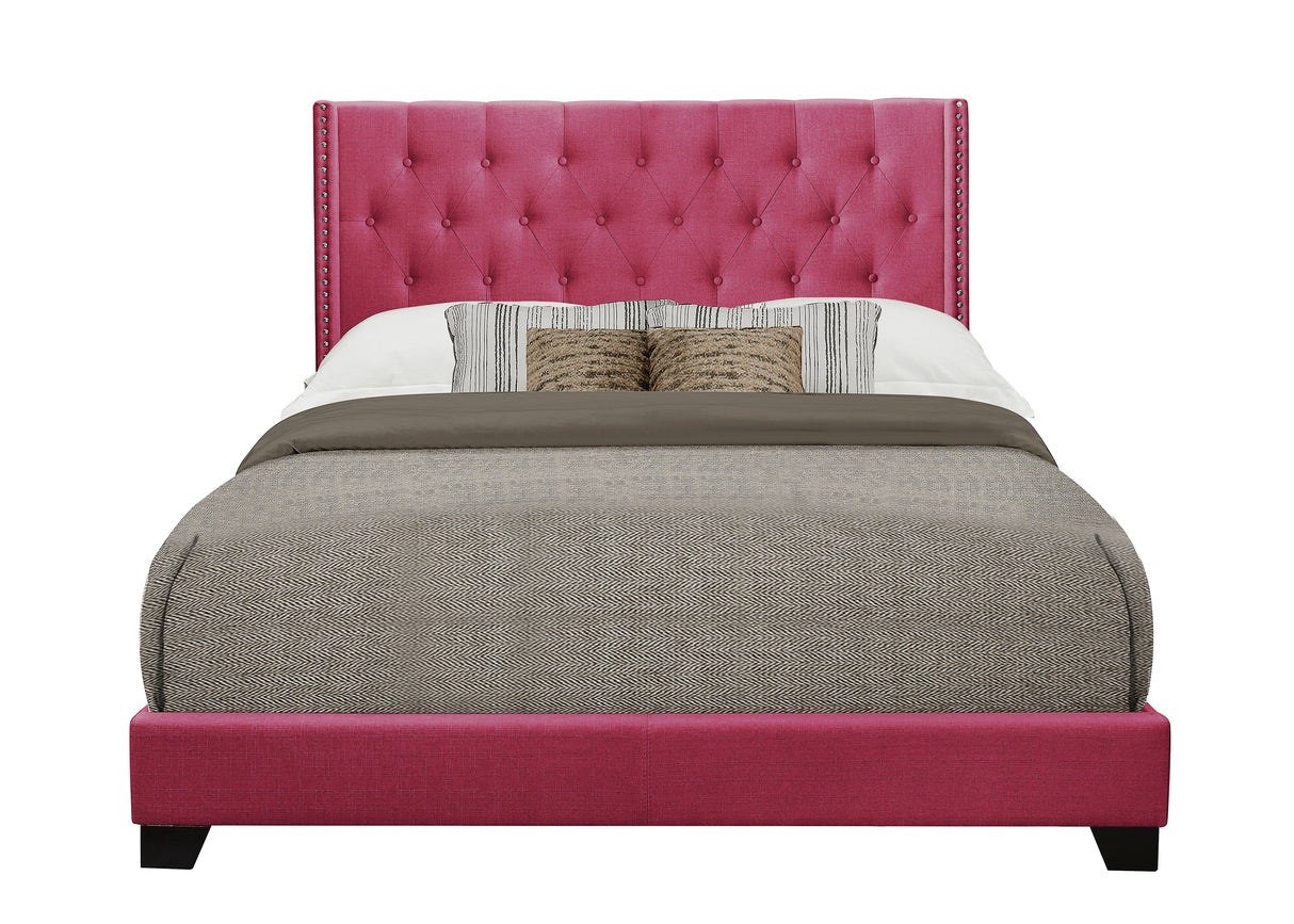 Barzini Pink Full Upholstered Bed from Homelegance - Luna Furniture