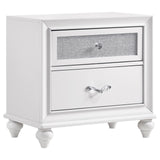 Barzini White 2-Drawer Nightstand from Coaster - Luna Furniture