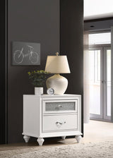 Barzini White 2-Drawer Nightstand from Coaster - Luna Furniture