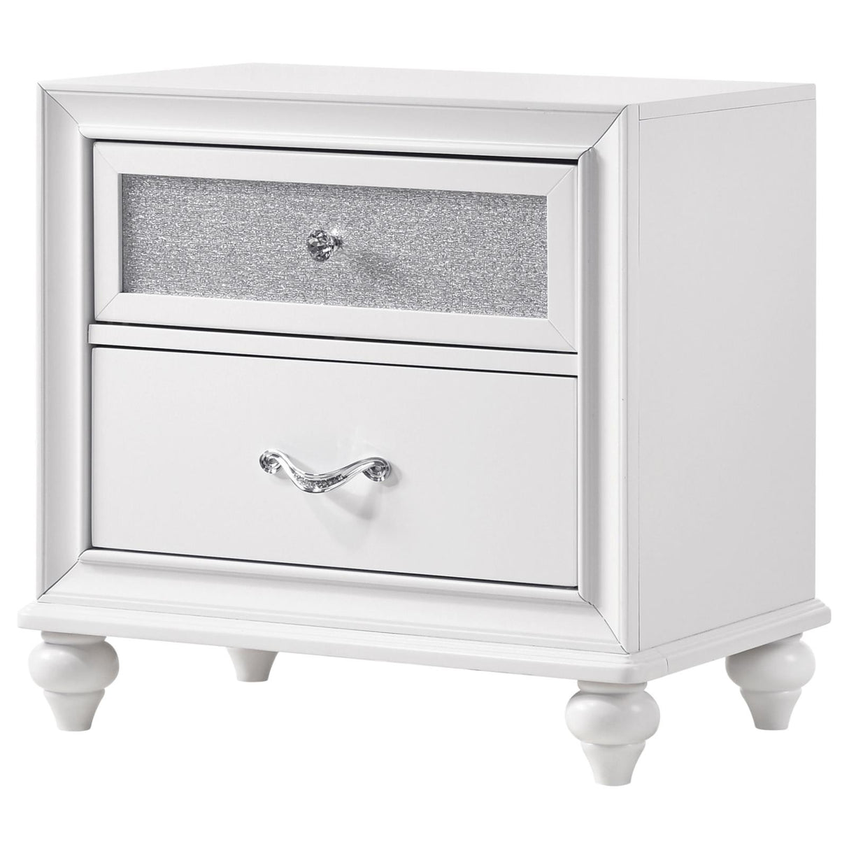 Barzini White 2-Drawer Nightstand from Coaster - Luna Furniture