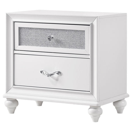 Barzini White 2-Drawer Nightstand from Coaster - Luna Furniture