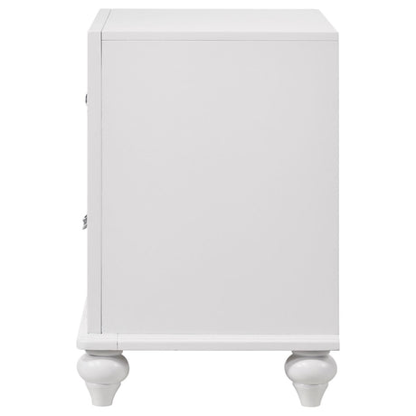 Barzini White 2-Drawer Nightstand from Coaster - Luna Furniture