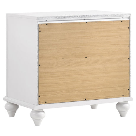 Barzini White 2-Drawer Nightstand from Coaster - Luna Furniture