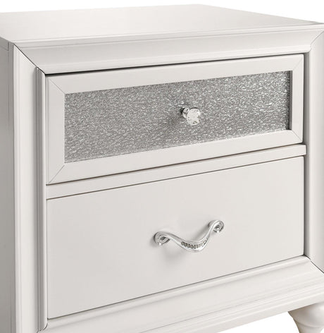 Barzini White 2-Drawer Nightstand from Coaster - Luna Furniture