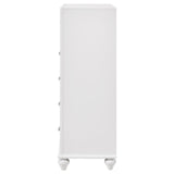 Barzini White 5-Drawer Chest from Coaster - Luna Furniture