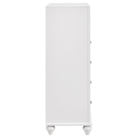 Barzini White 5-Drawer Chest from Coaster - Luna Furniture
