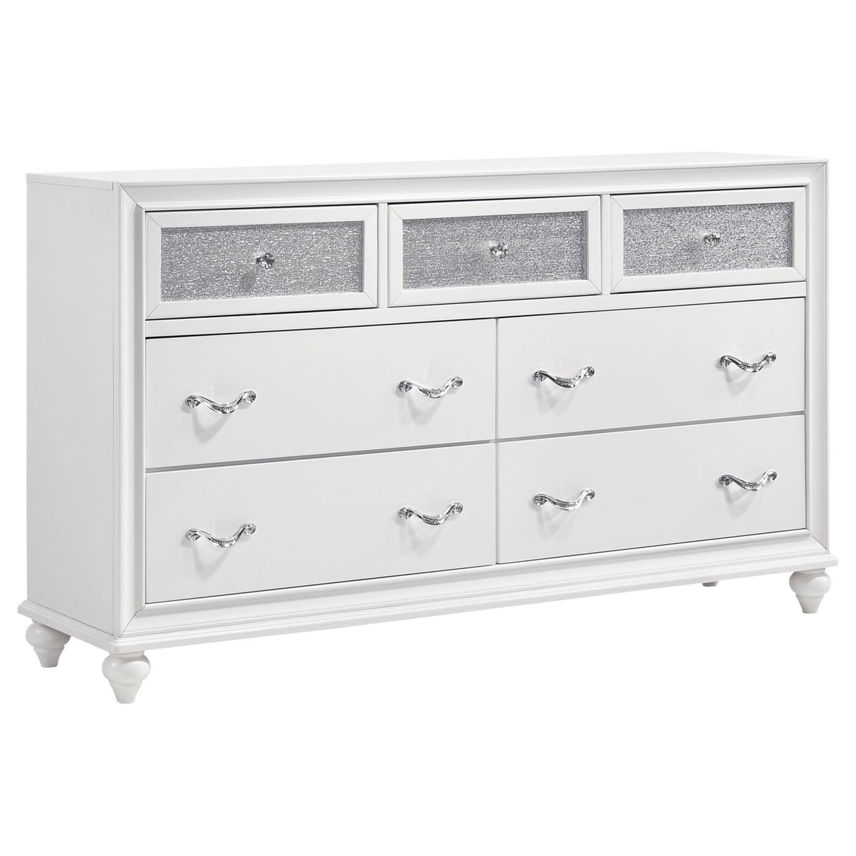 white seven drawer dresser Coaster Barzini 7-drawer Dresser White