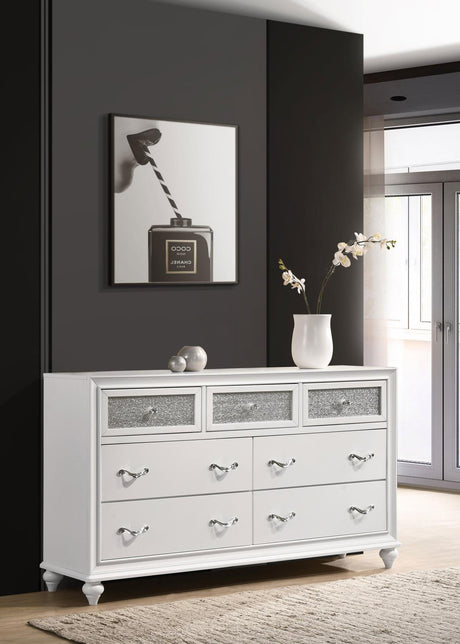Barzini White 7-Drawer Dresser from Coaster - Luna Furniture