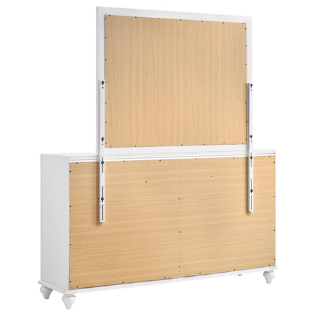 Barzini White 7-Drawer Dresser with Mirror from Coaster - Luna Furniture