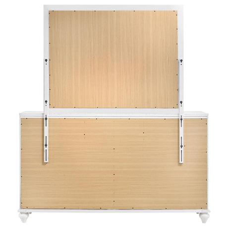 Barzini White 7-Drawer Dresser with Mirror from Coaster - Luna Furniture