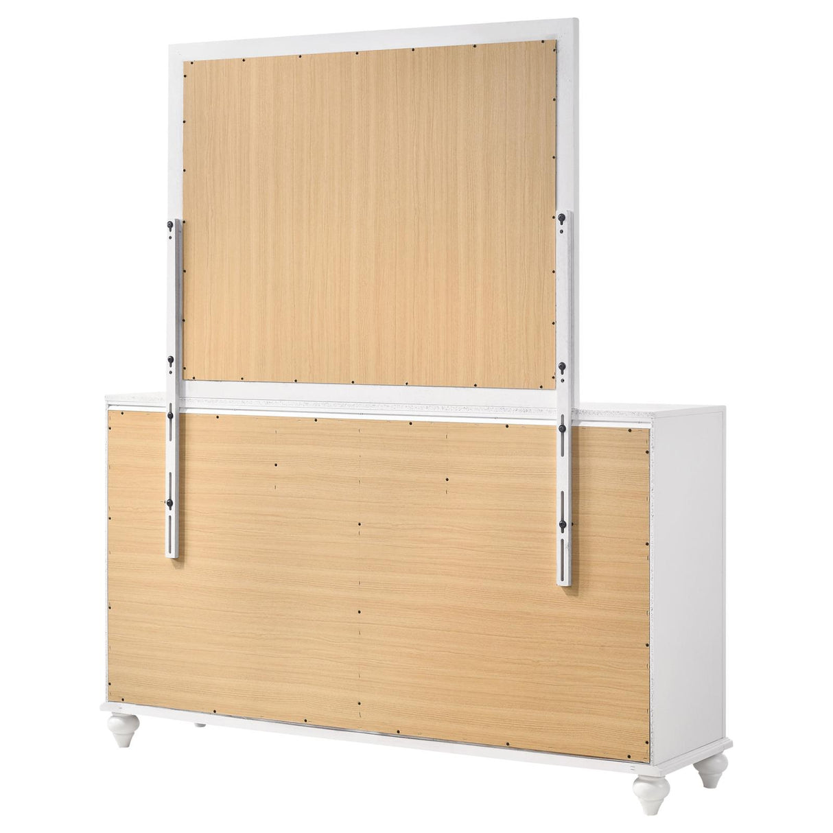 Barzini White 7-Drawer Dresser with Mirror from Coaster - Luna Furniture