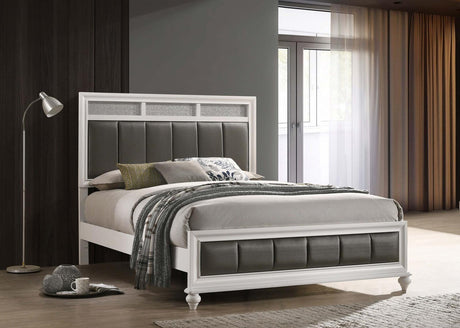 Barzini White California King Upholstered Panel Bed from Coaster - Luna Furniture